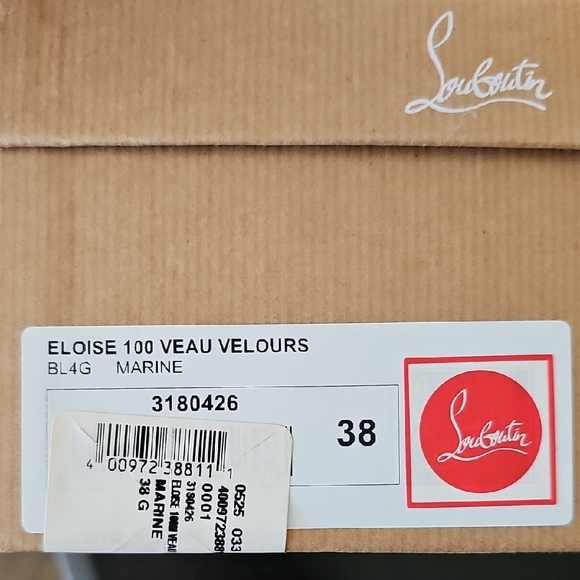 Christian Louboutin Eloise 100 Vous Velours Marine Blue Suede Heels Pumps 38 - Picture 12 of 12